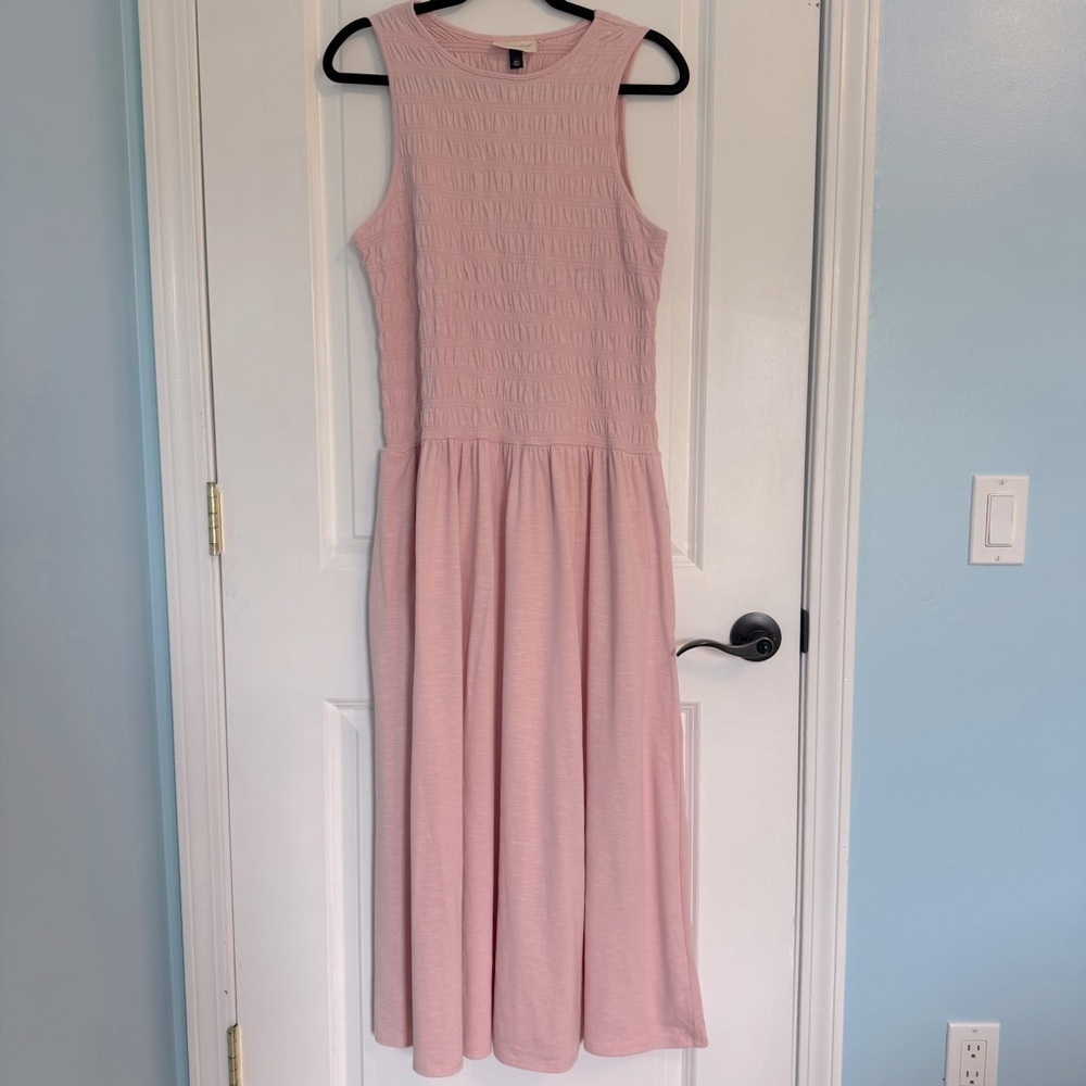 NWT Universal Thread Smocked Jersey Knit Maxi A-Line Dress - Pink XXL - Picture 2 of 6